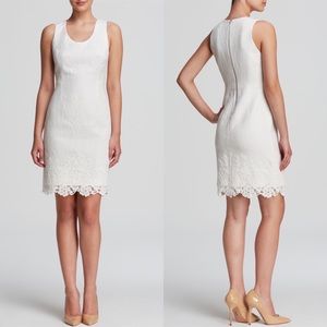 Rebecca Taylor Scoop Neck Matelasse White Dress